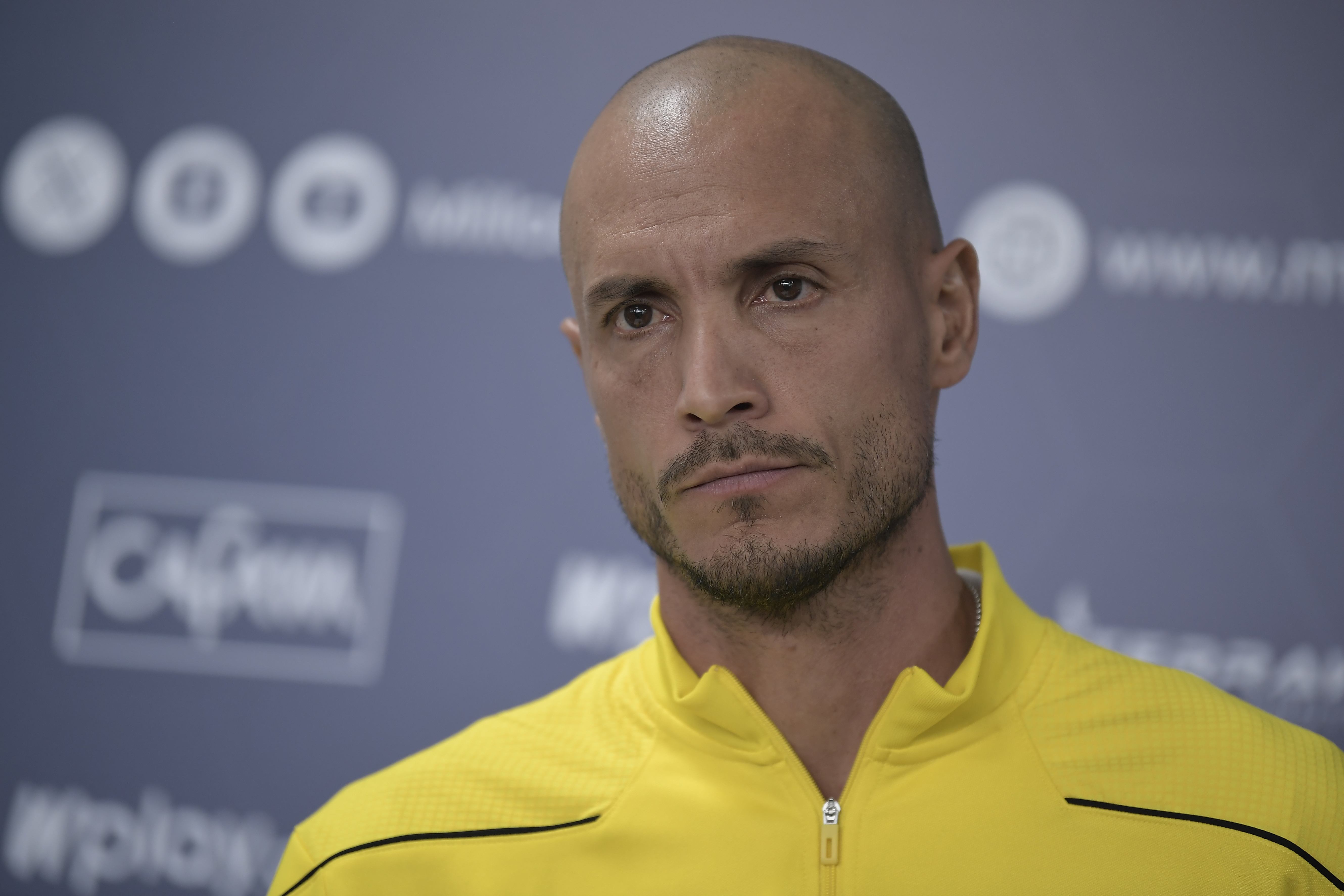 Director técnico de Millonarios, en rueda de prensa para presentar de nuevo al goleador Radamel Falcao García.