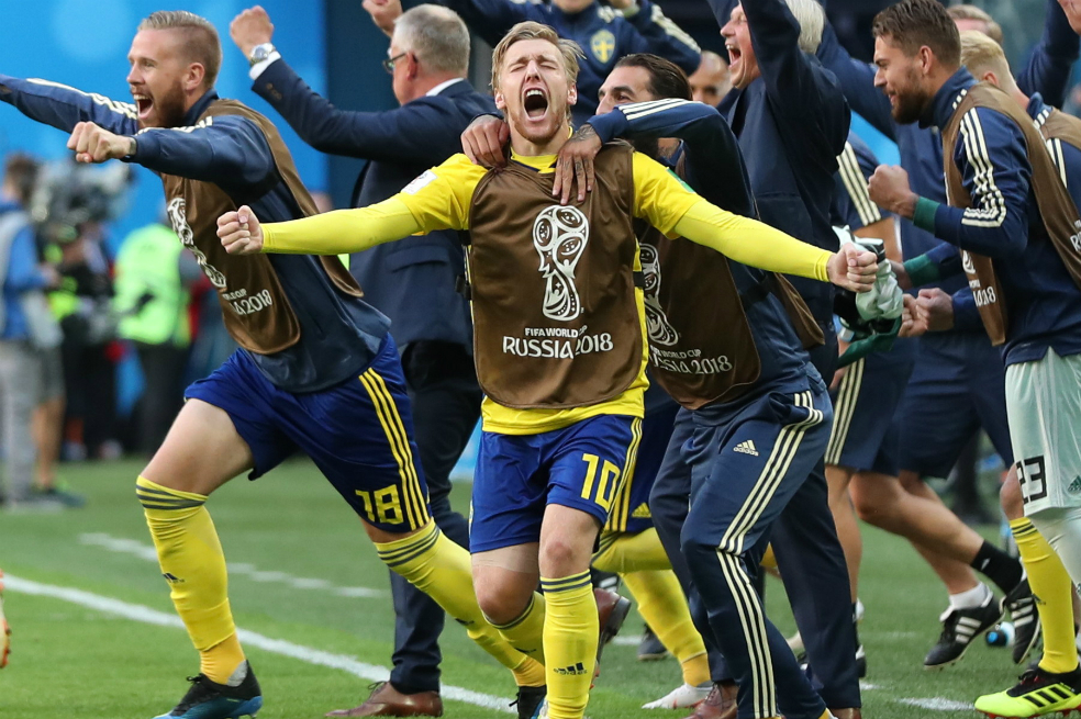 Suecia le ganó 1-0 a Suiza y se clasificó a los cuartos de final del Mundial