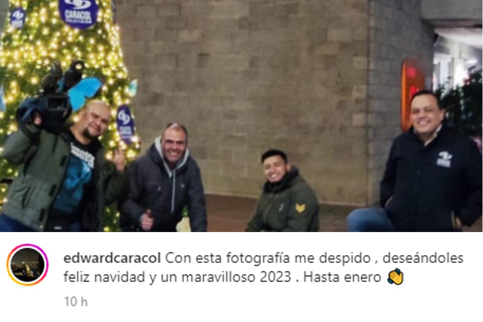 El periodista, conocido como el ‘Ojo de la noche’, se despidió de los televidentes de Noticias Caracol, a través de las redes sociales.