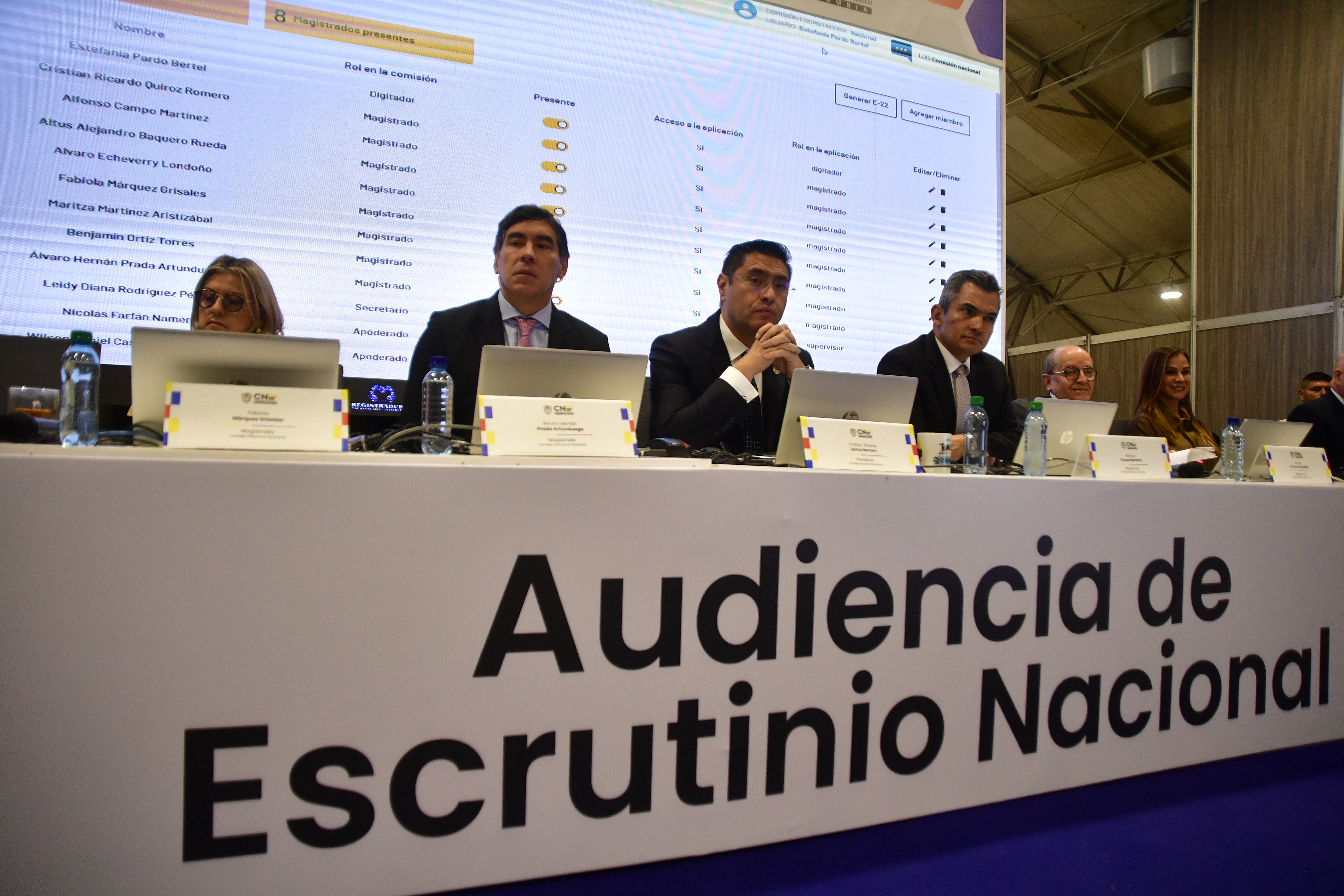 Audiencia de Escrutinio Nacional a cargo de Cristian Ricardo Quiroz Romero, presidente del Consejo Nacional Electoral (CNE) luego de finalizar las elecciones presidenciales segunda vuelta