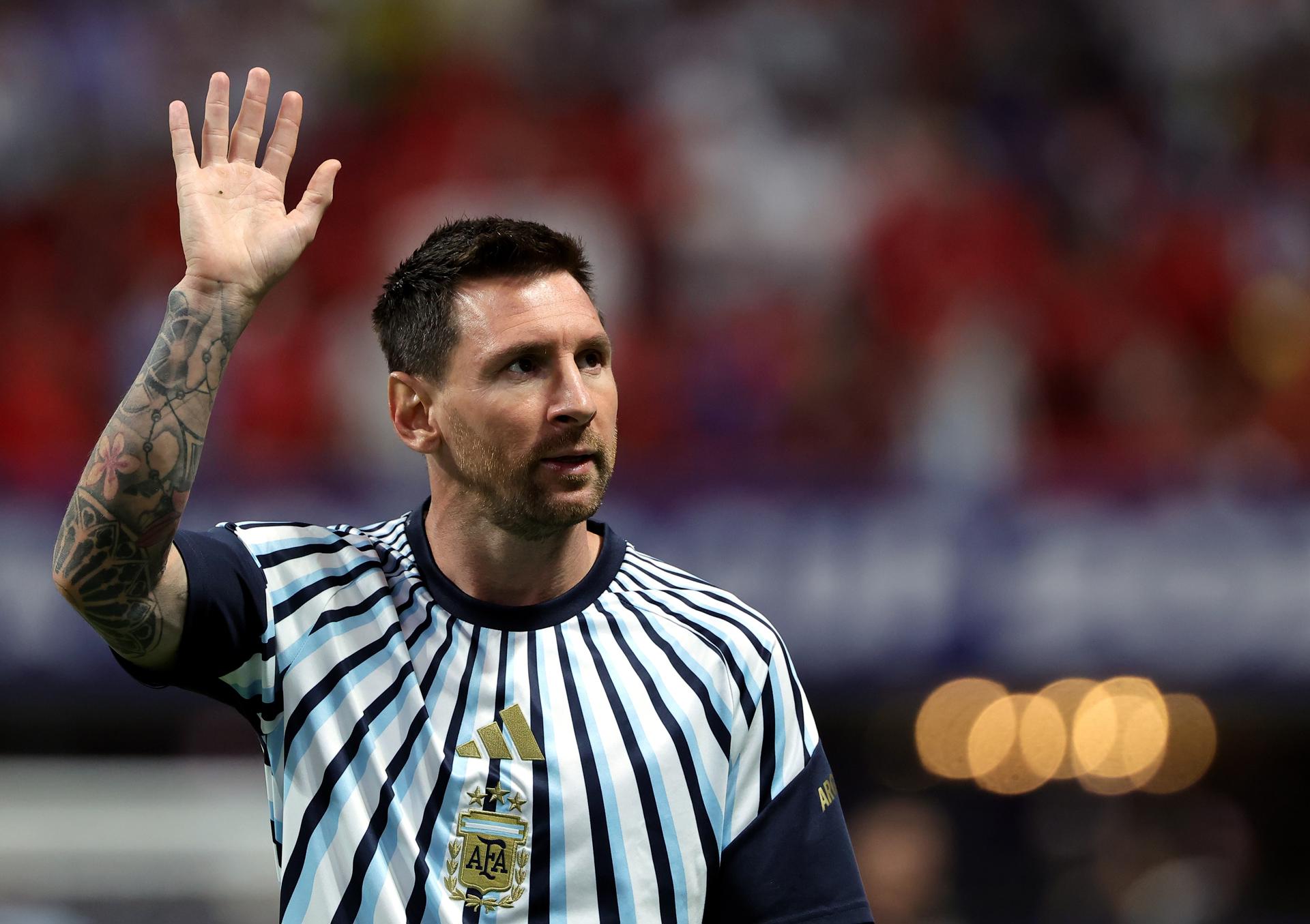 ATLANTA (United States), 07/07/2026.- Lionel Messi of Argentina during warm up ahead of the FIFA World Cup 2026 Round of 16 match Argentina against Egypt, in Atlanta, USA, 07 July 2026. (Egipto) EFE/EPA/CRISTOBAL HERRERA-ULASHKEVICH
