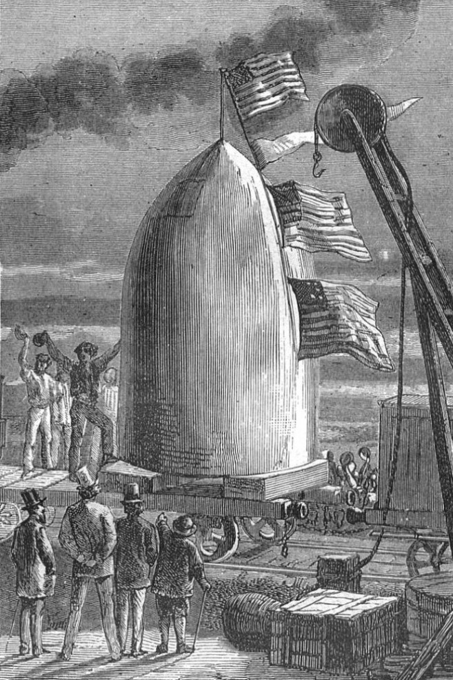 Viaja a la Luna, de Julio Verne.De Henri de Montaut - Wikimedia CommonsEn el libro, publicado primero por capítulos en el periódico "Journal des débats politiques et littéraires", Verne ratifica la hipótesis que las guerras son la madre de los grandes desarrollos científicos. De la Guerra de Secesión en los Estados Unidos, creó el Gun-Club, heredero de la tradición militar de la academia de West Point, y el cañón Columbiad, una colosal máquina con la que un grupo de curiosos se inventó un viaje a la Luna. “Se sabe de la Luna todo lo que las ciencias matemáticas, la astronomía, la geología y la óptica pueden saber; pero hasta ahora no se ha establecido comunicación directa con ella”, dijo el presidente Barbicane del Gun Club para motivar a los 1833 miembros de la cofradía.