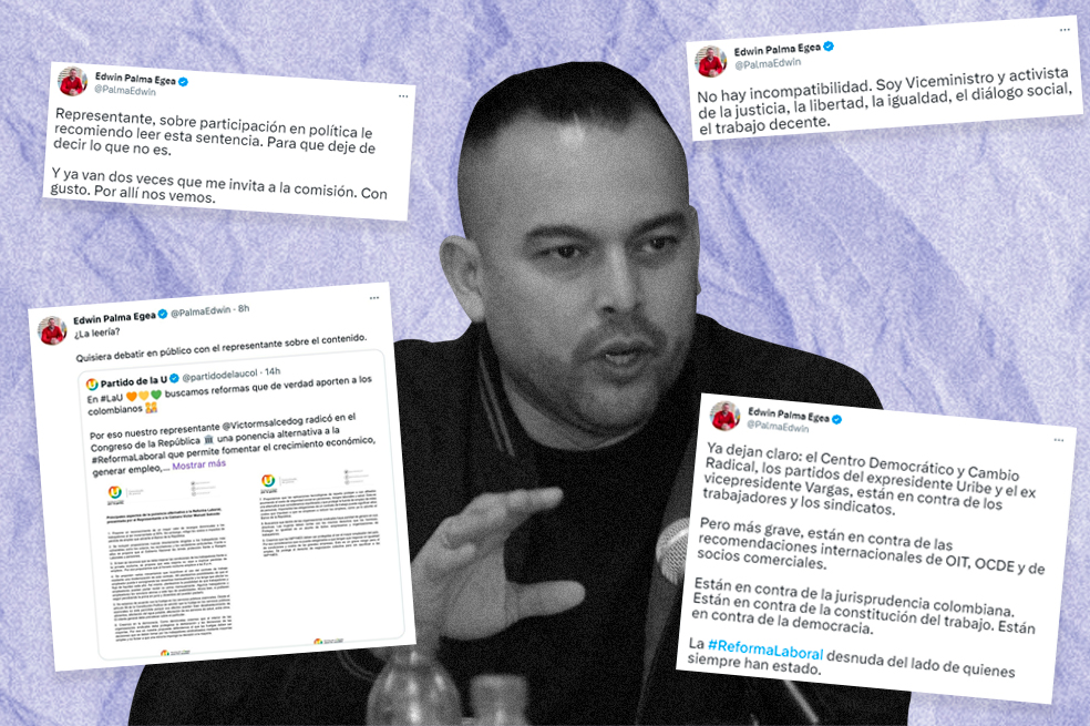 El viceministro Edwin Palma lleva a Twitter la pelea por la reforma laboral