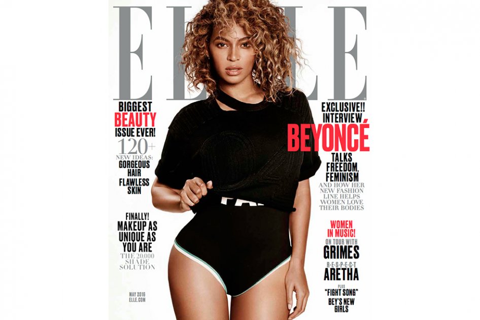 Beyoncé en portada de la revista Elle. / Tomada de Facebook.com/ellemagazine