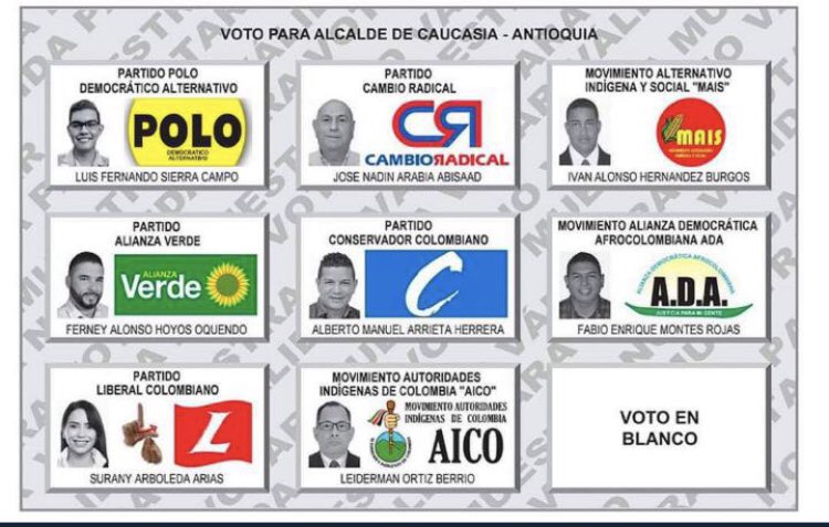 Tarjetón Caucasia.