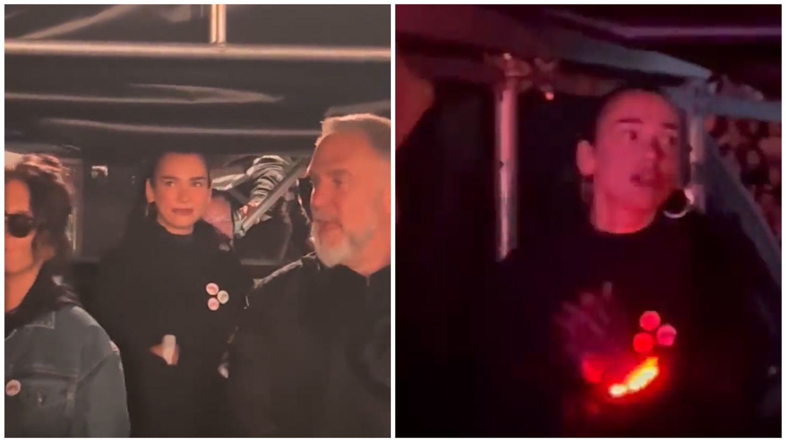 Dua Lipa se infiltró al concierto de Coldplay en Bogotá