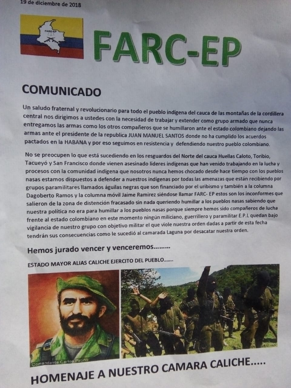 Ante los hechos, las comunidades indígenas manifiestan la necesidad de que el Gobierno tome control de la situación para evitar que las amenazas y asesinatos continúen."Nuestro llamado es a tener garantías por parte del gobierno colombiano en el ejercicio de proteger de manera colectiva a las comunidades y las autoridades del norte del Cauca y también a la comunidad internacional para que nos acompañen en la verificación de estos hechos, junto con la Procuraduría, la Defensoría”, señalóAida Quilcue, quien además recalcó que los territorios que han presenado más situaciones de estashan sido Cauca, Nariño, Putumayo, Valle del Cauca, Antiquia, Chocó y Norte de Santander.