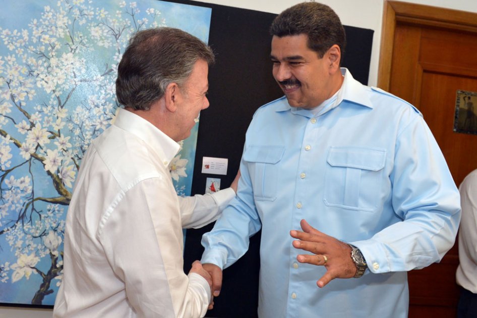 Los presidentes Juan Manuel Santos y Nicolás Maduro.