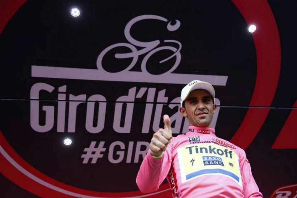 Alberto Contador ganador del Giro de Italia 2015. Foto: AFP