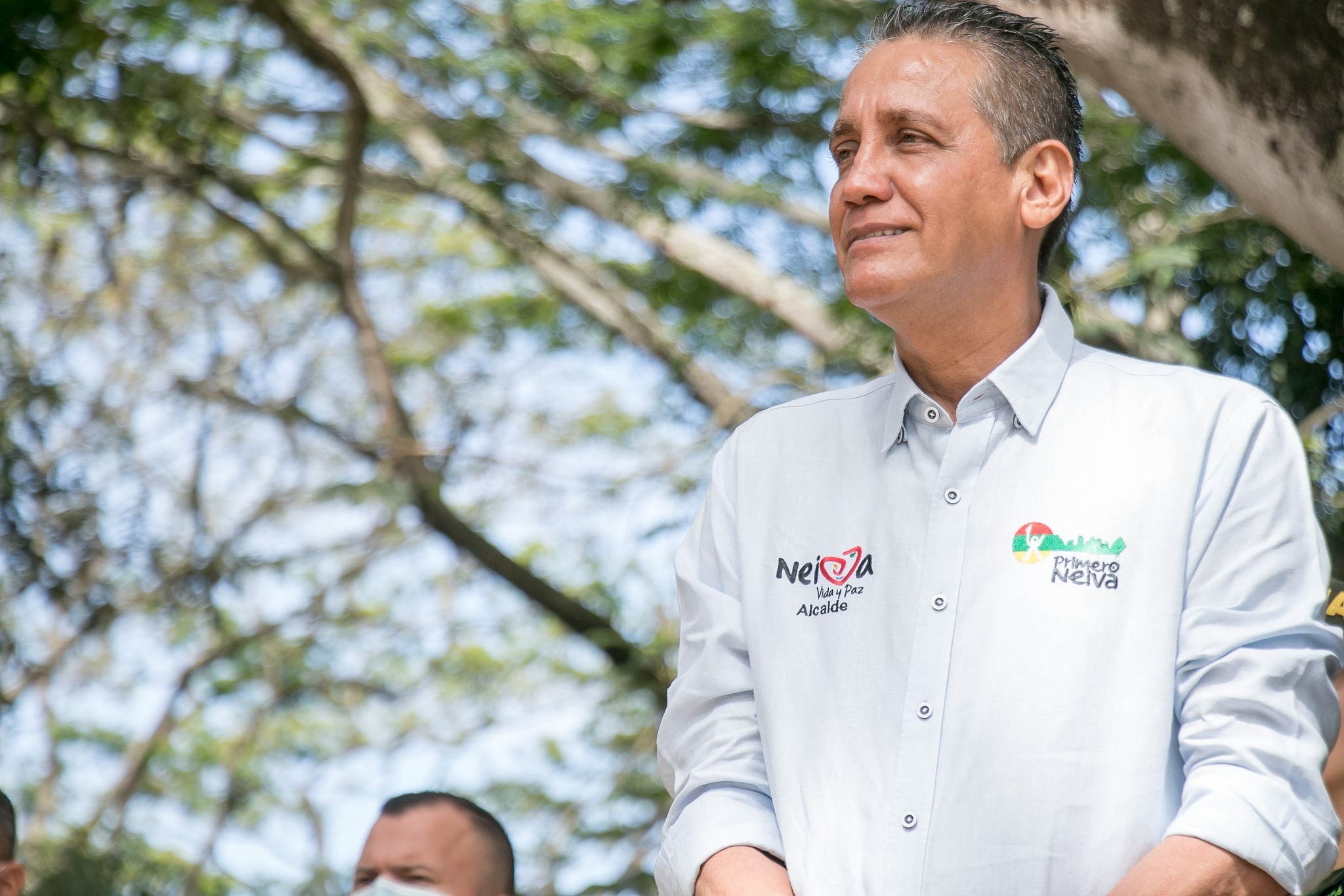 El alcalde de Neiva junto al exvicepresidente Germán Vargas Lleras. Gorky Muñoz de origen liberal llegó a la Alcaldía en 2019 con un movimiento político pero apoyado por diversos sectores políticos.