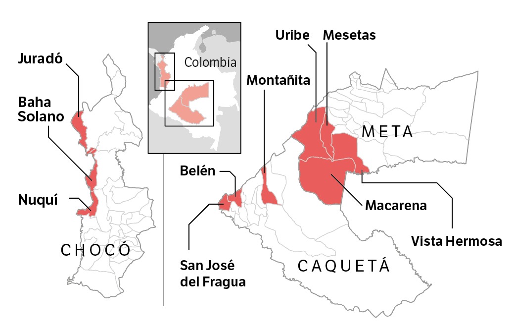 Mapa de la ubicación de las iniciativas de agroecología.