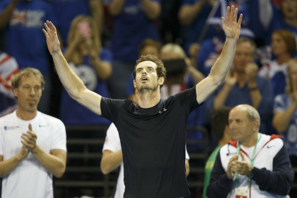 Andy Murray le da la ventaja a Gran Bretaña en la Copa Davis. Foto: AFP 