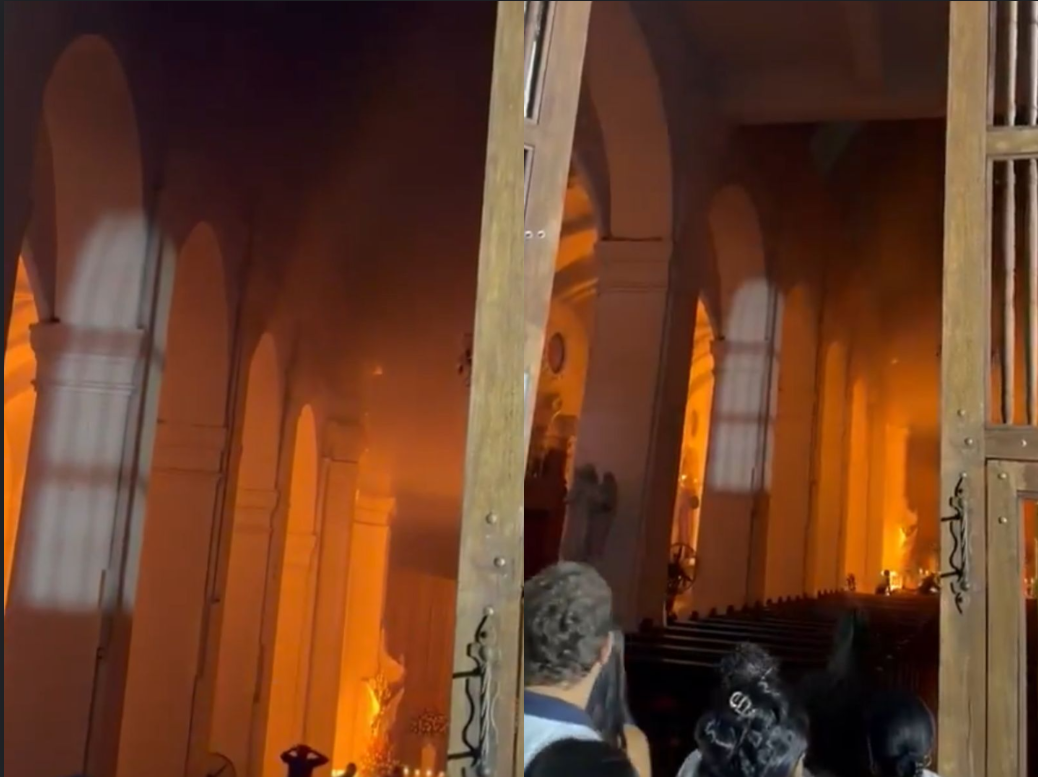 Incendio causó susto en la catedral de Santa Marta