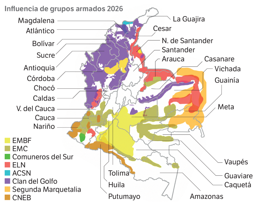 Influencia de grupos armados 2026