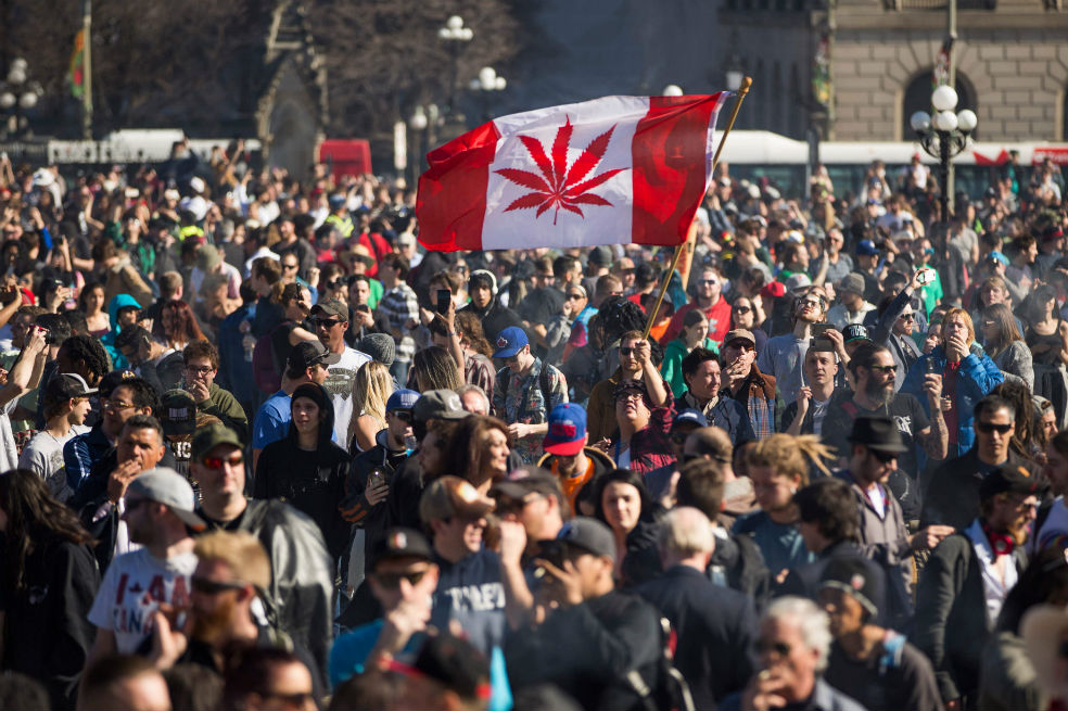 Manifestaciones en Ottawa a favor de la legalización de la marihuana.  / AFP
