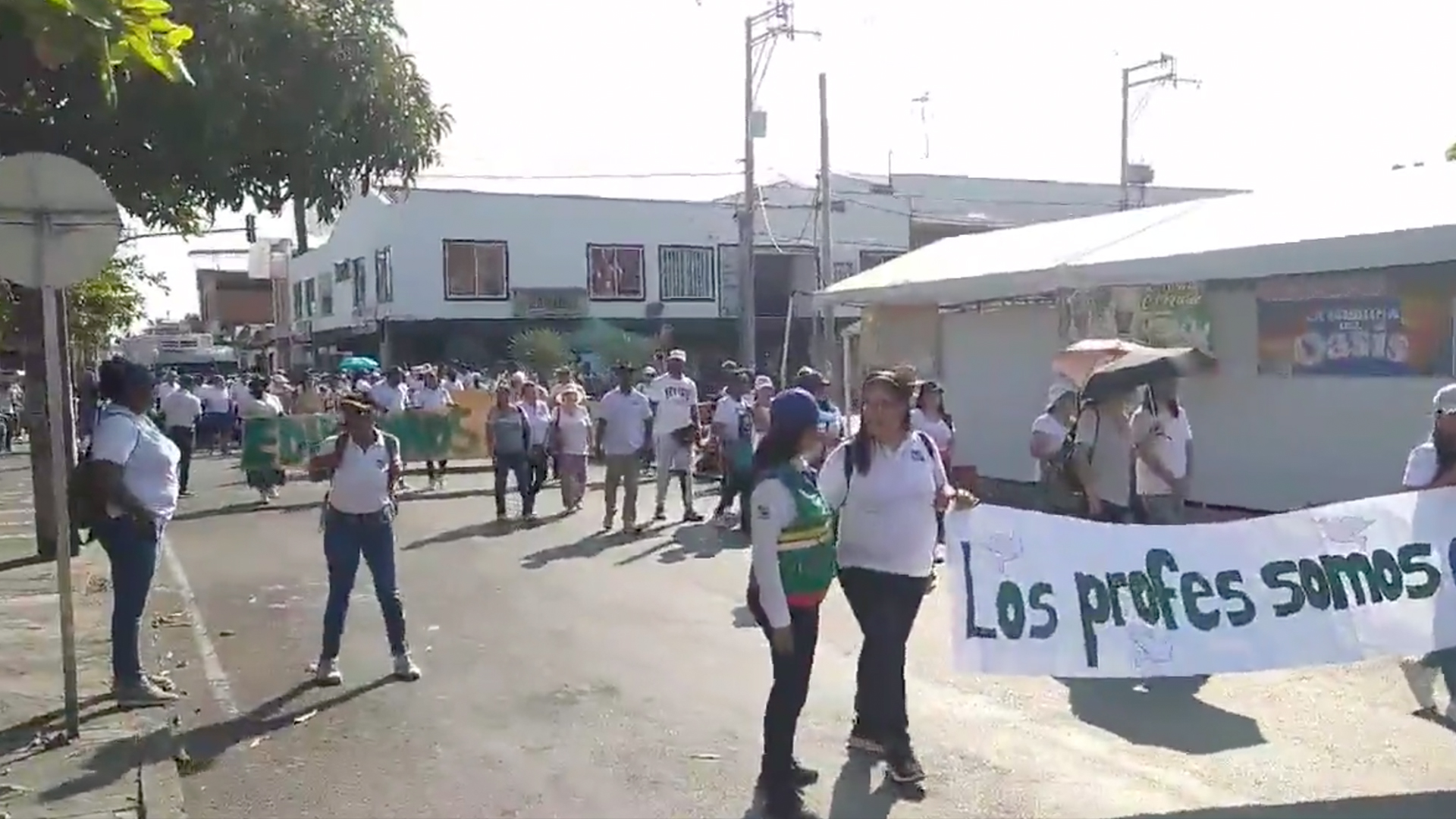 Marcha por muerte de profesora en atentado en Timba, Cauca