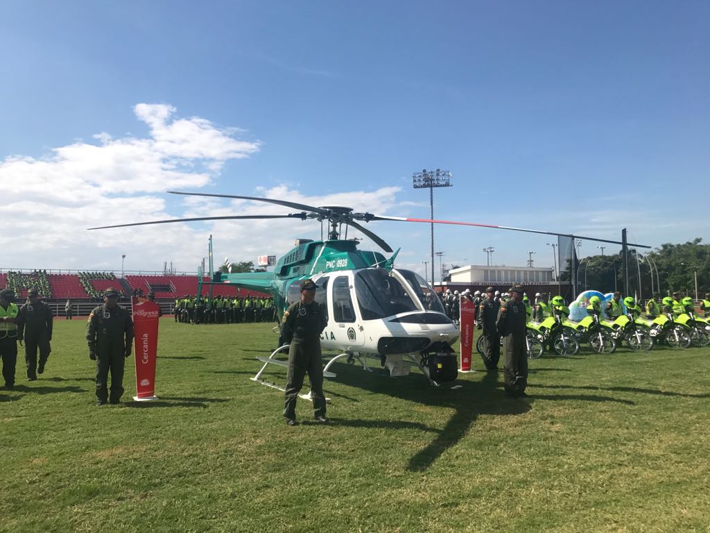 Con helicóptero refuerzan seguridad en Cali
