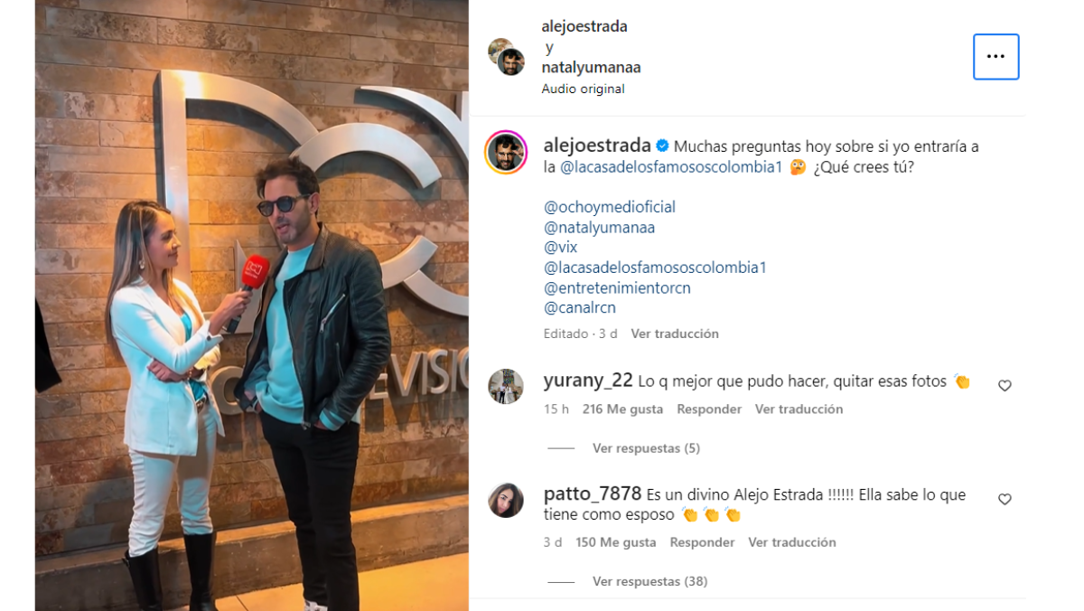 ¿Alejandro Estrada, esposo de Nataly Umaña, llega a ‘La casa de los famosos’?