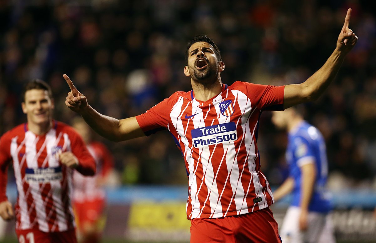 Diego Costa se demoró cuatro minutos en anotar un gol en su regreso al Atlético de Madrid