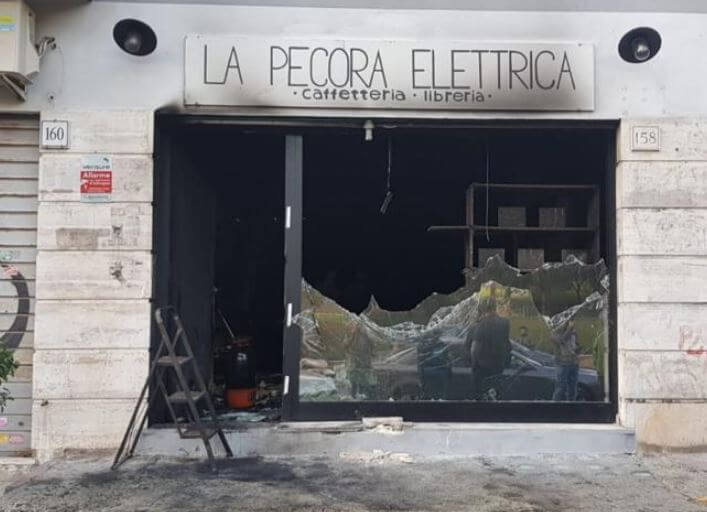 Queman por segunda vez una librería de Roma considerada «antifascista»