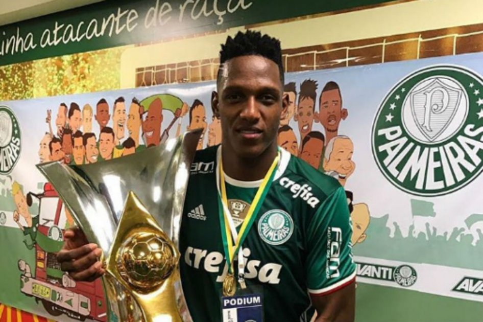 Yerry Mina se coronó campeón del brasileirao. Foto: Yerry Mina