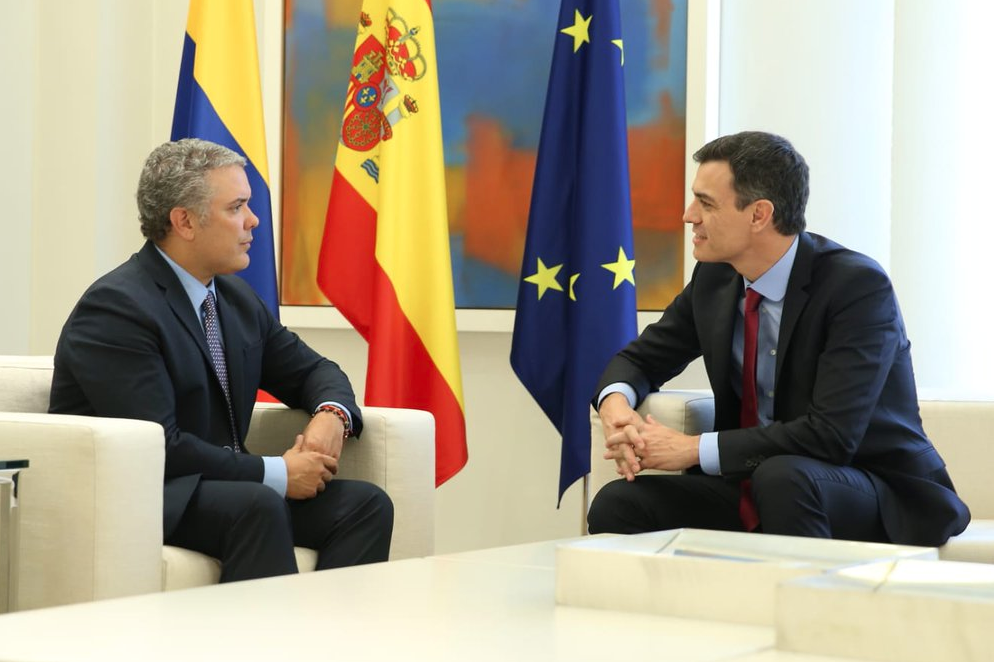 Iván Duque se reunió con el presidente español Pedro Sánchez y el rey Felipe VI
