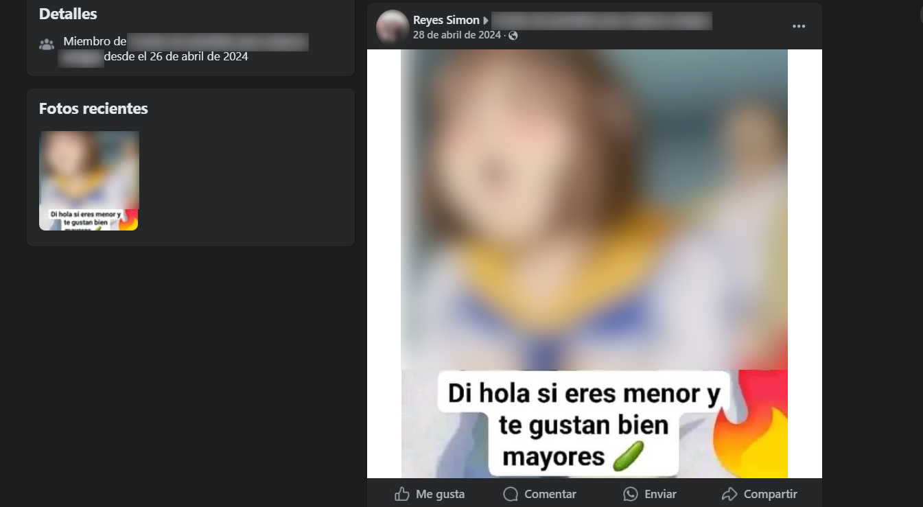 Captura de pantalla, de febrero de 2025, de la imagen que compartió el usuario “Reyes Simon” en un grupo abierto de Facebook.