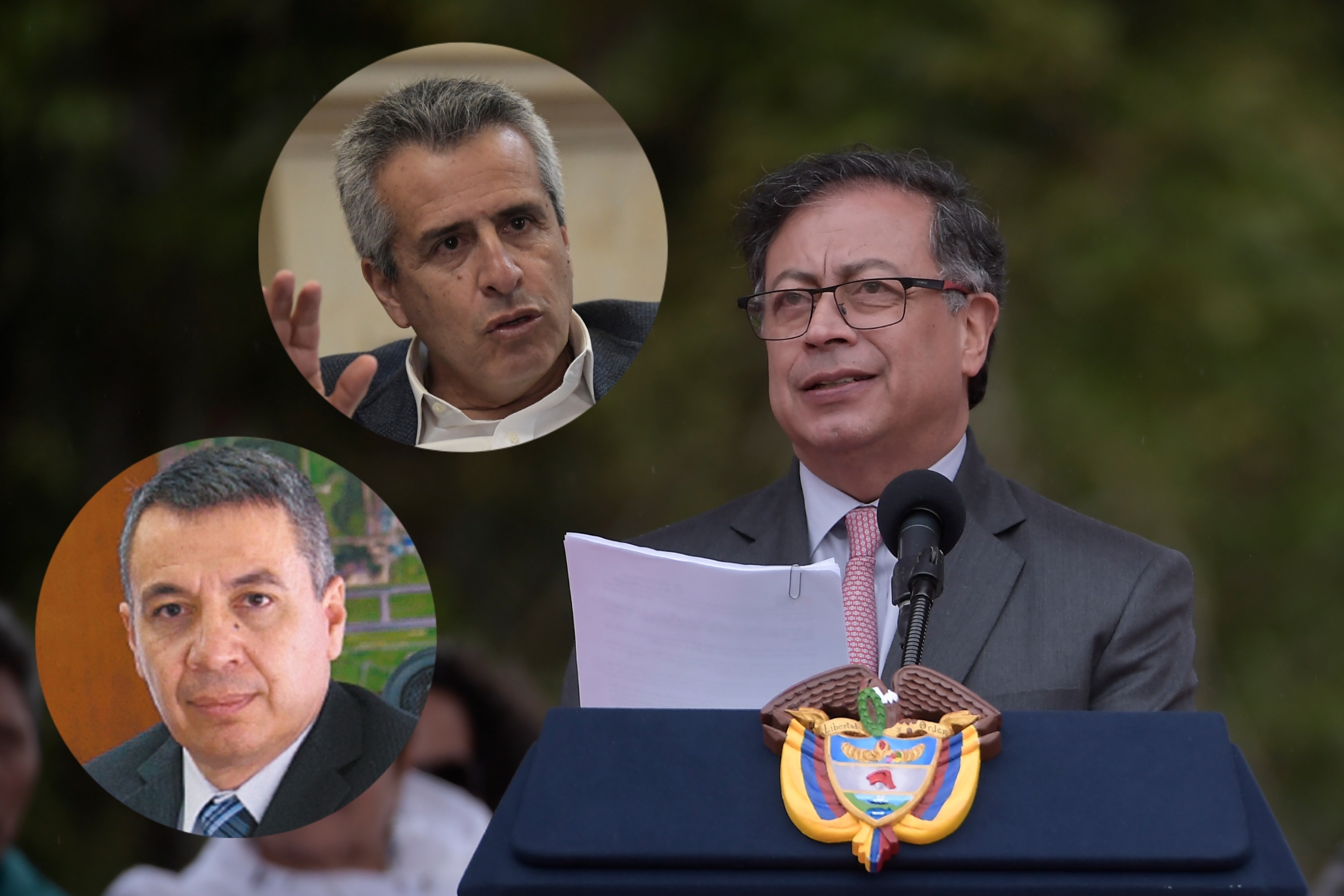 Los ministros del Interior, Luis Fernando Velasco, y de Transporte, William Camargo.
