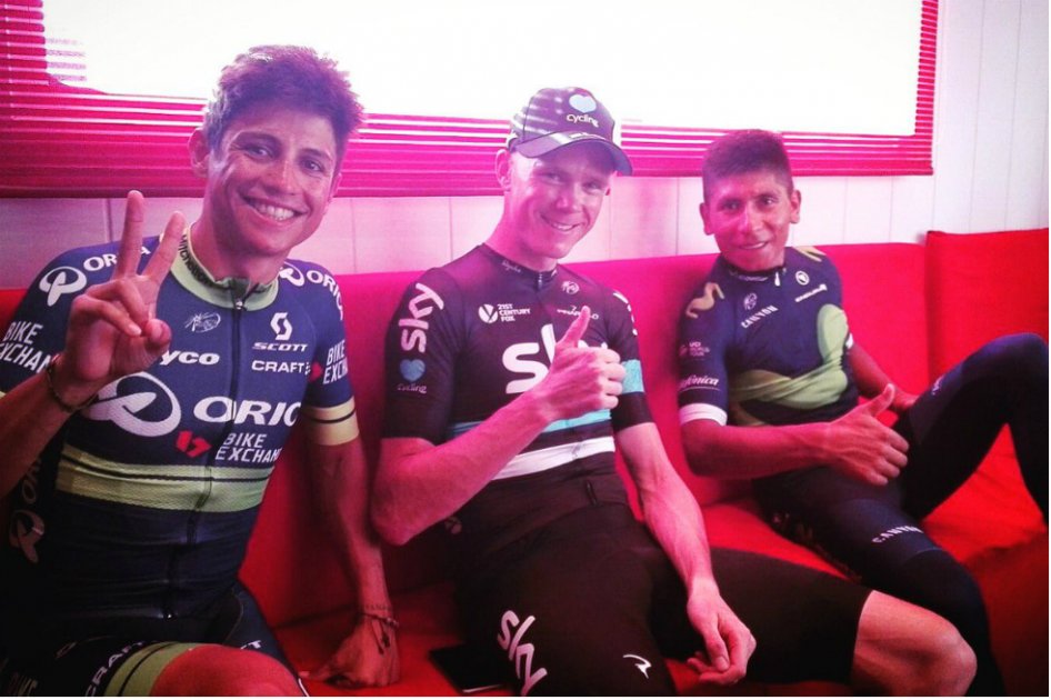 Nairo mantiene una ventaja de 1:21 sobre el británico y de 4:54 por delante de su compatriota. / @chrisfroome