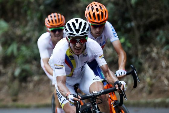 Sergio Luis Henao ciclista colombiano que sufrió una caída en los Juegos Olímpicos de Río. Foto: AFP