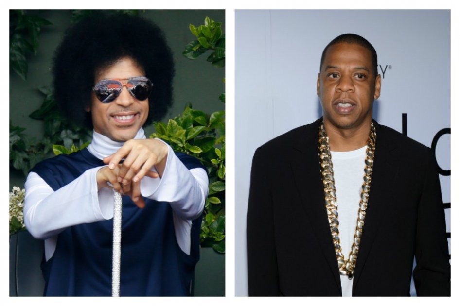 Los músicos Prince y Jay Z.