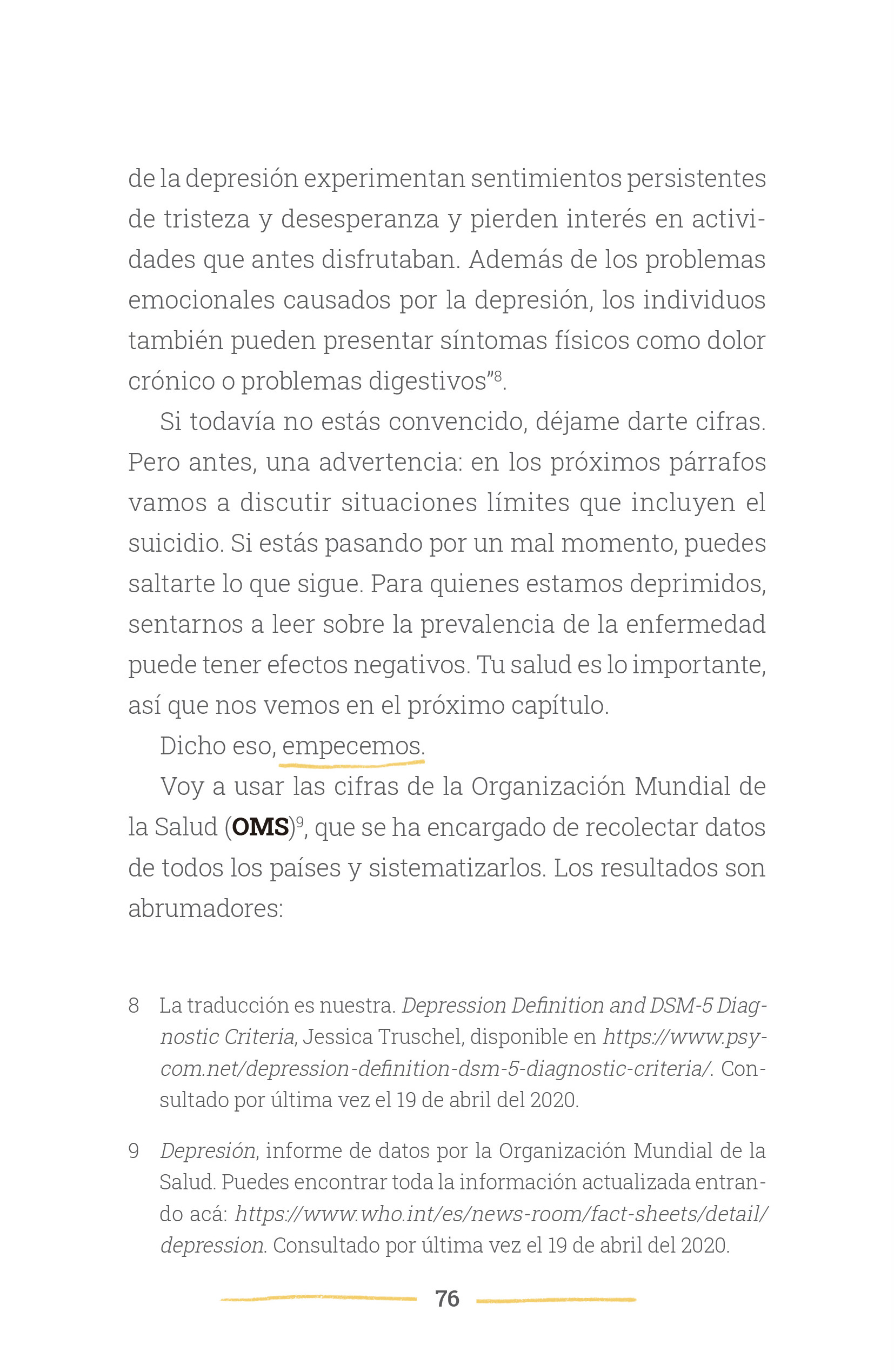 Capítulo 5 de La depresión (no) existe