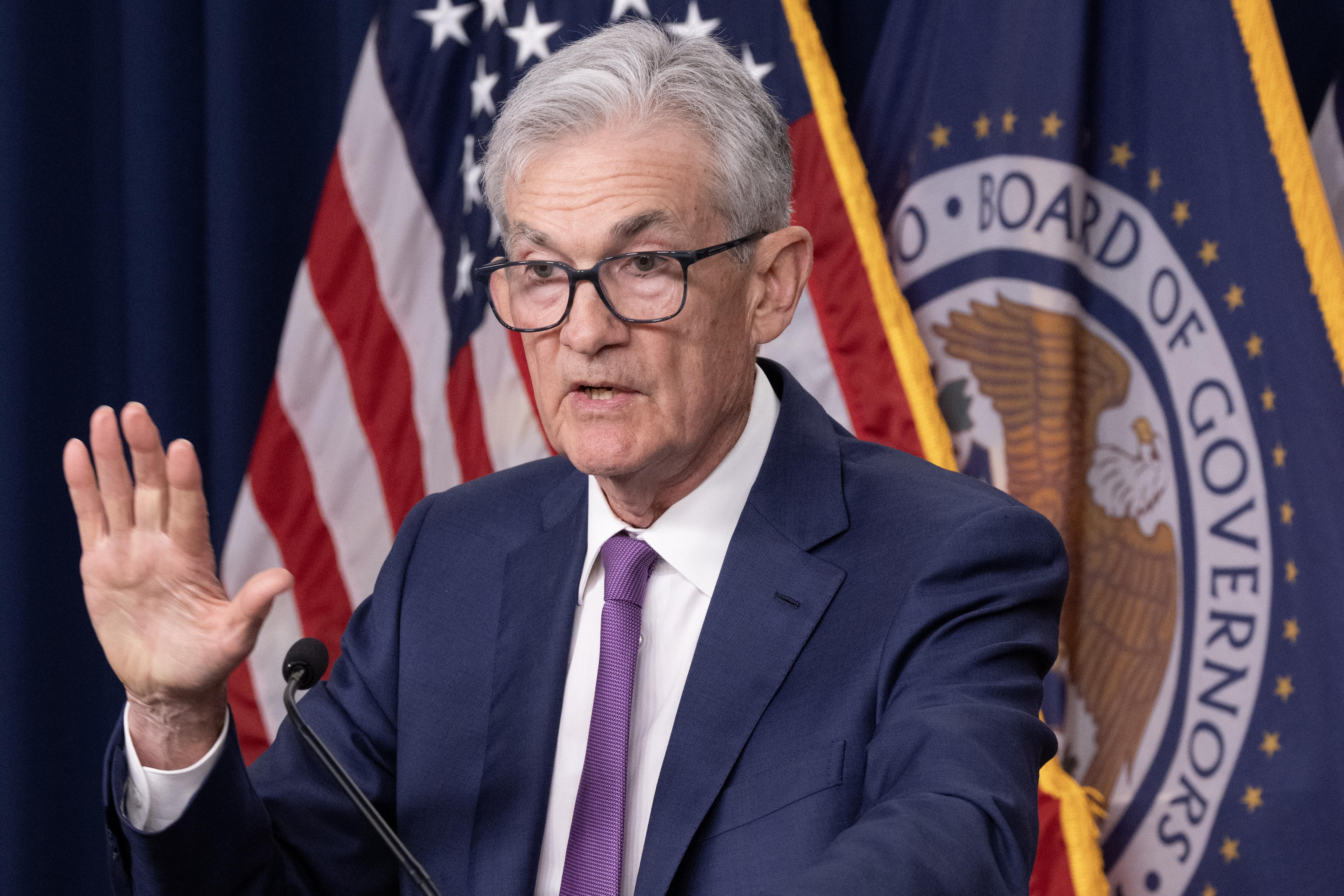 Washington (United States), 01/05/2024.- US Federal Reserve Board Chairman Jerome Powell holds a news conference following a Federal Open Market Committee meeting, at the William McChesney Martin Jr. Federal Reserve Board Building in Washington, DC, USA, 01 May 2024. Interest rates will remain at a range of 5.25 percent to 5.5 percent, the Federal Open Market Committee (FOMC) announced in a statement. (Roma) EFE/EPA/MICHAEL REYNOLDS