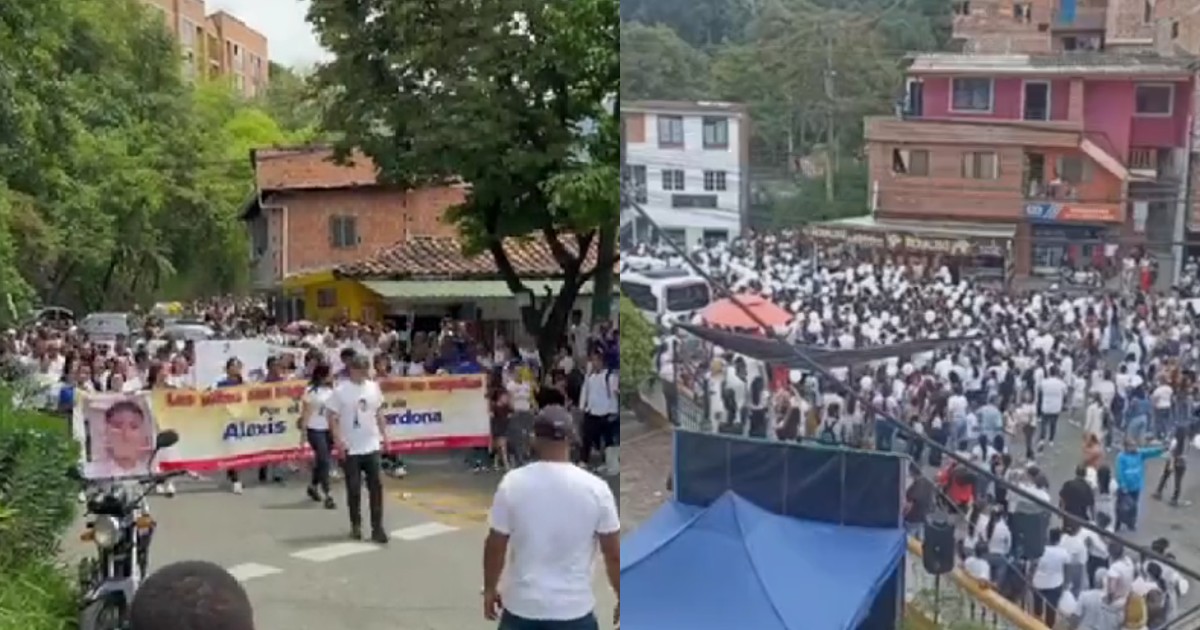 Despedida y clamor de justica por Alexis Gómez, menor asesinado en Medellín