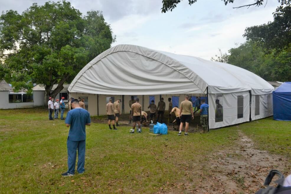 Carpa hospitalaria para reforzar atención de pacientes por COVID-19 en Guainía