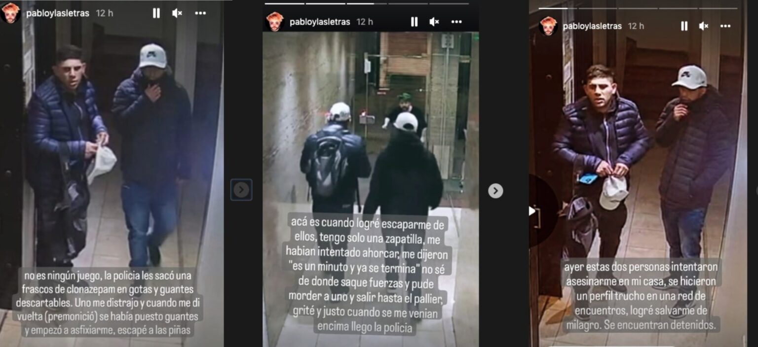 Capturas de pantalla de la denuncia pública realizada por Pablo D’ Elía.