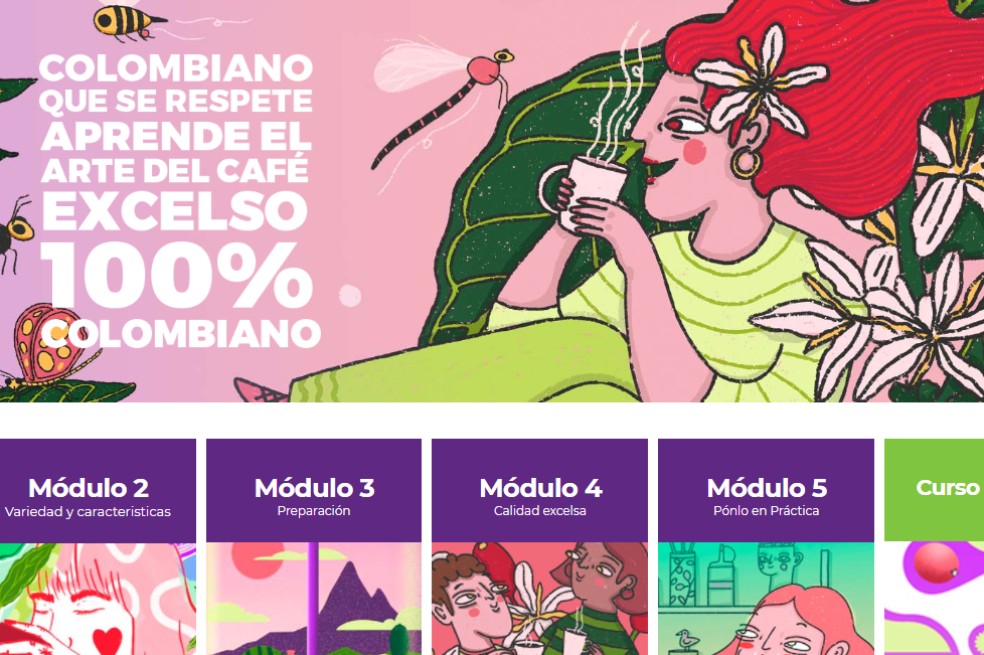 El sitio cuenta con varios módulos, datos y hasta un curso exprés sobre el café.