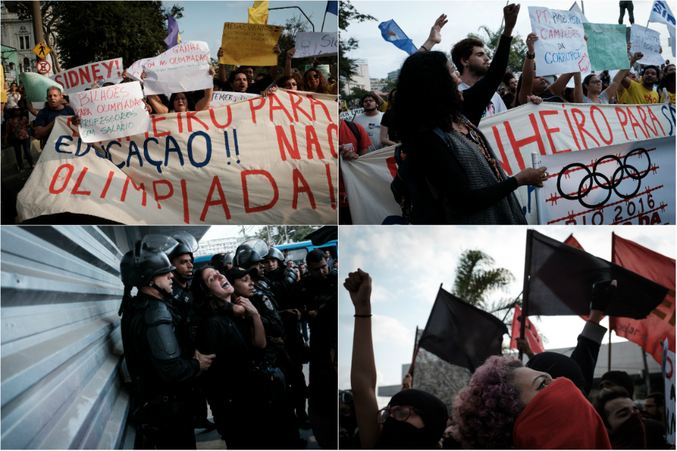 Protestas en Río de Janeiro a tres días del inicio de los Olímpicos