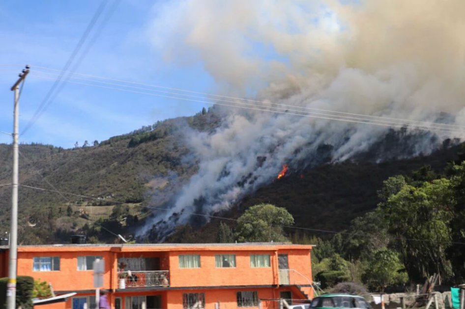 Incendio forestal afecta zona rural del municipio de Tocancipá