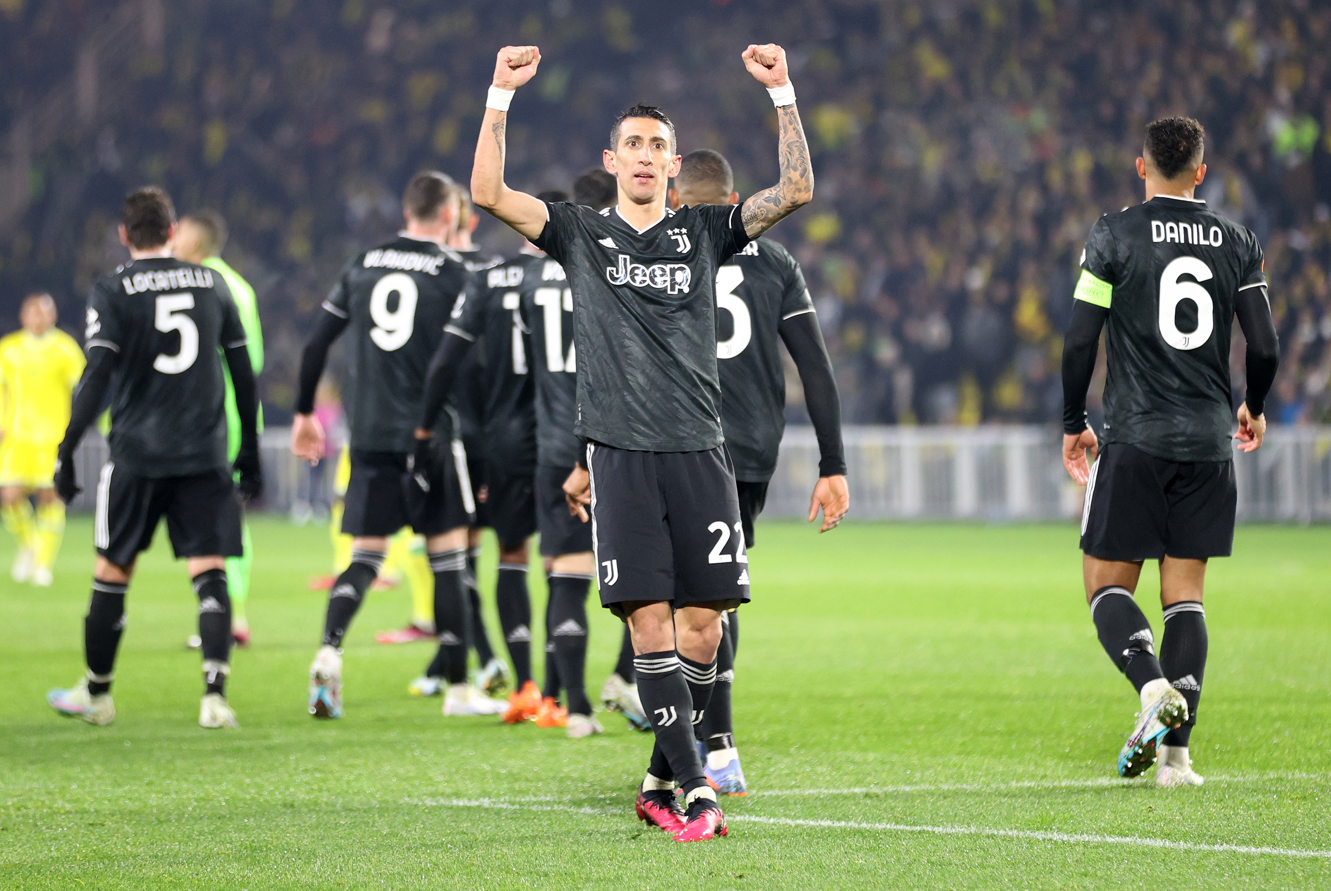 Juventus goleó a Nantes con un Ángel Di María inspirado