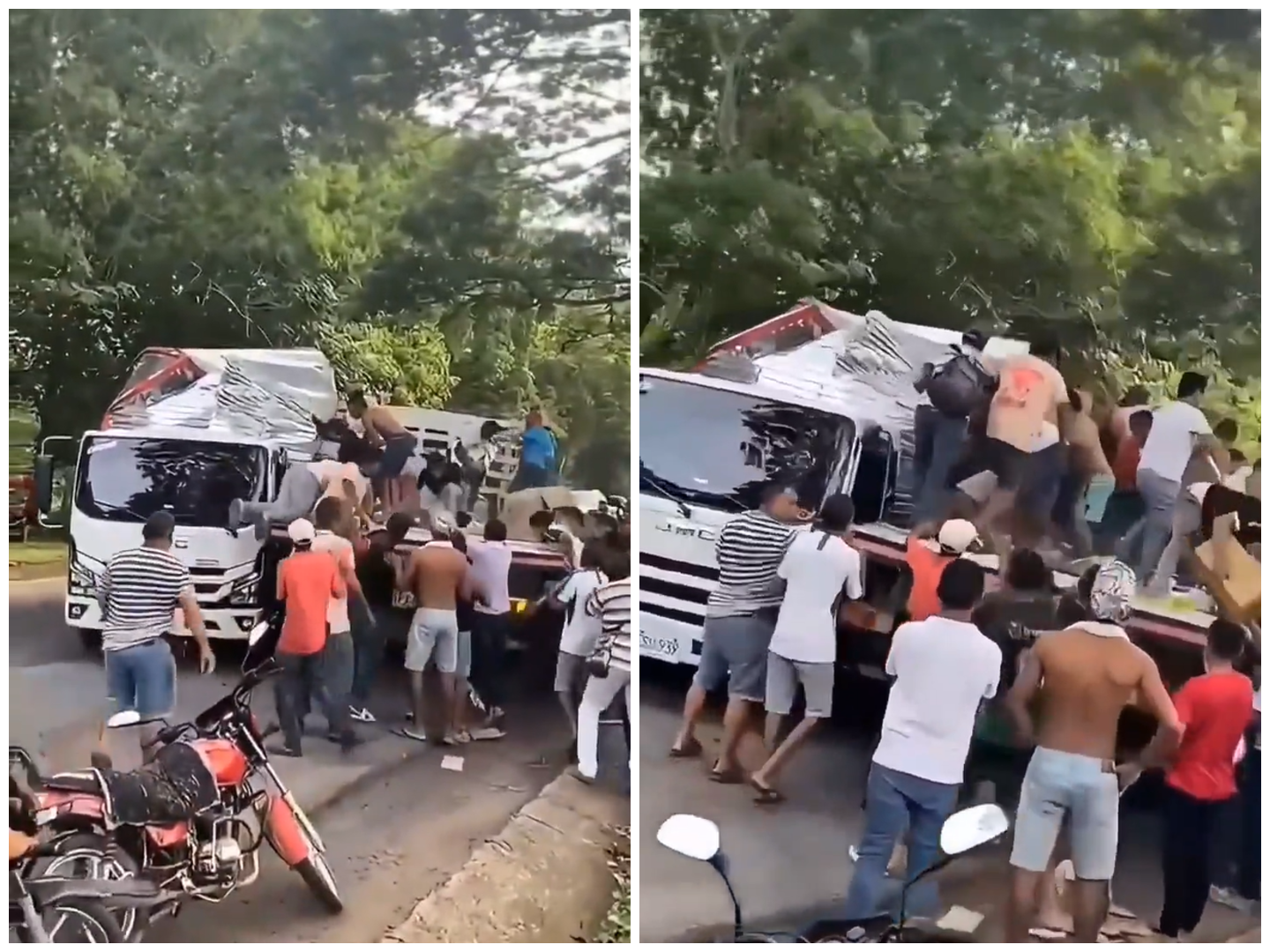 Saquean camión cargado de electrodomésticos que se accidentó en Magangué, Bolívar