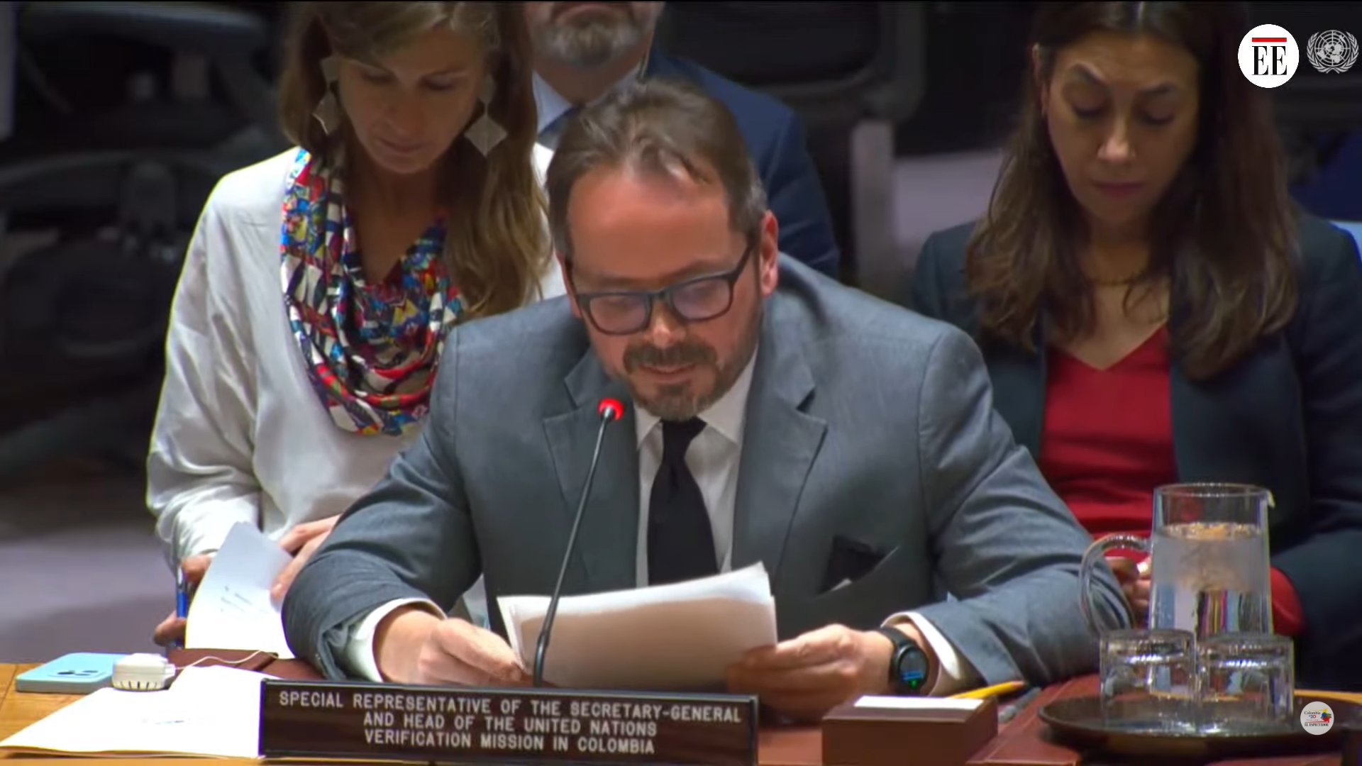 Carlos Ruiz Massieu durante su intervención ante el Consejo de Seguridad de la ONU.