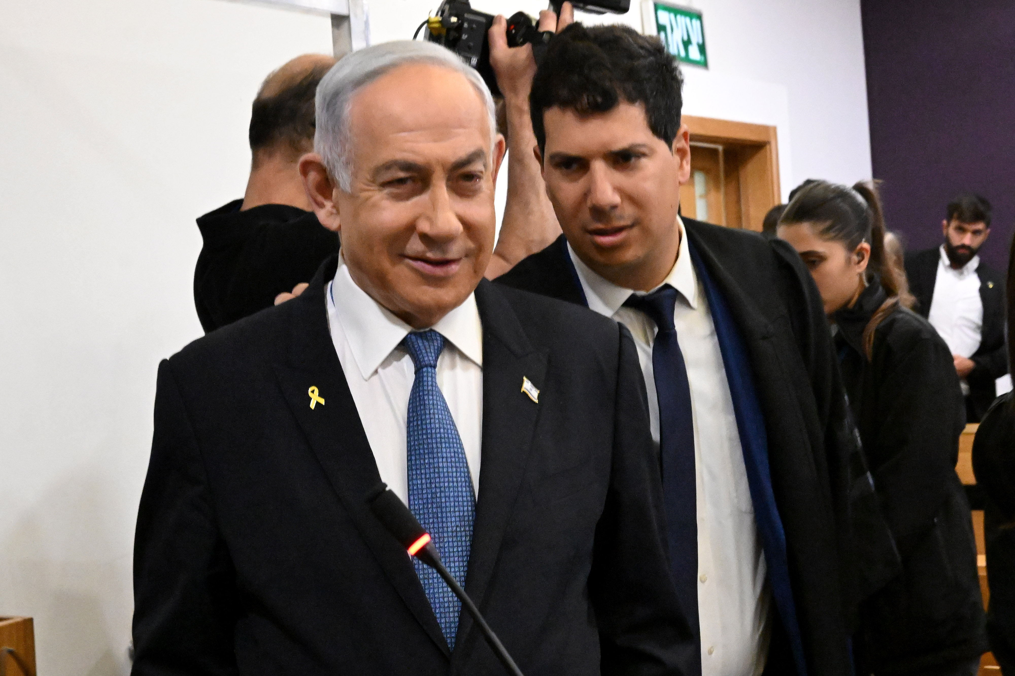 Tel Aviv (Israel), 23/12/2024.- Israeli Prime Minister Benjamin Netanyahu attends the fifth day of testimony in his trial on corruption charges at the district court in Tel Aviv, Israel, 23 December 2024. EFE/EPA/DEBBIE HILL / POOL