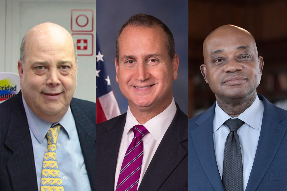El nombrado embajador de Colombia en Estados Unidos, Daniel García-Peña; el congresista estadounidense Mario Díaz-Balart; y el canciller Luis Gilberto Murillo.