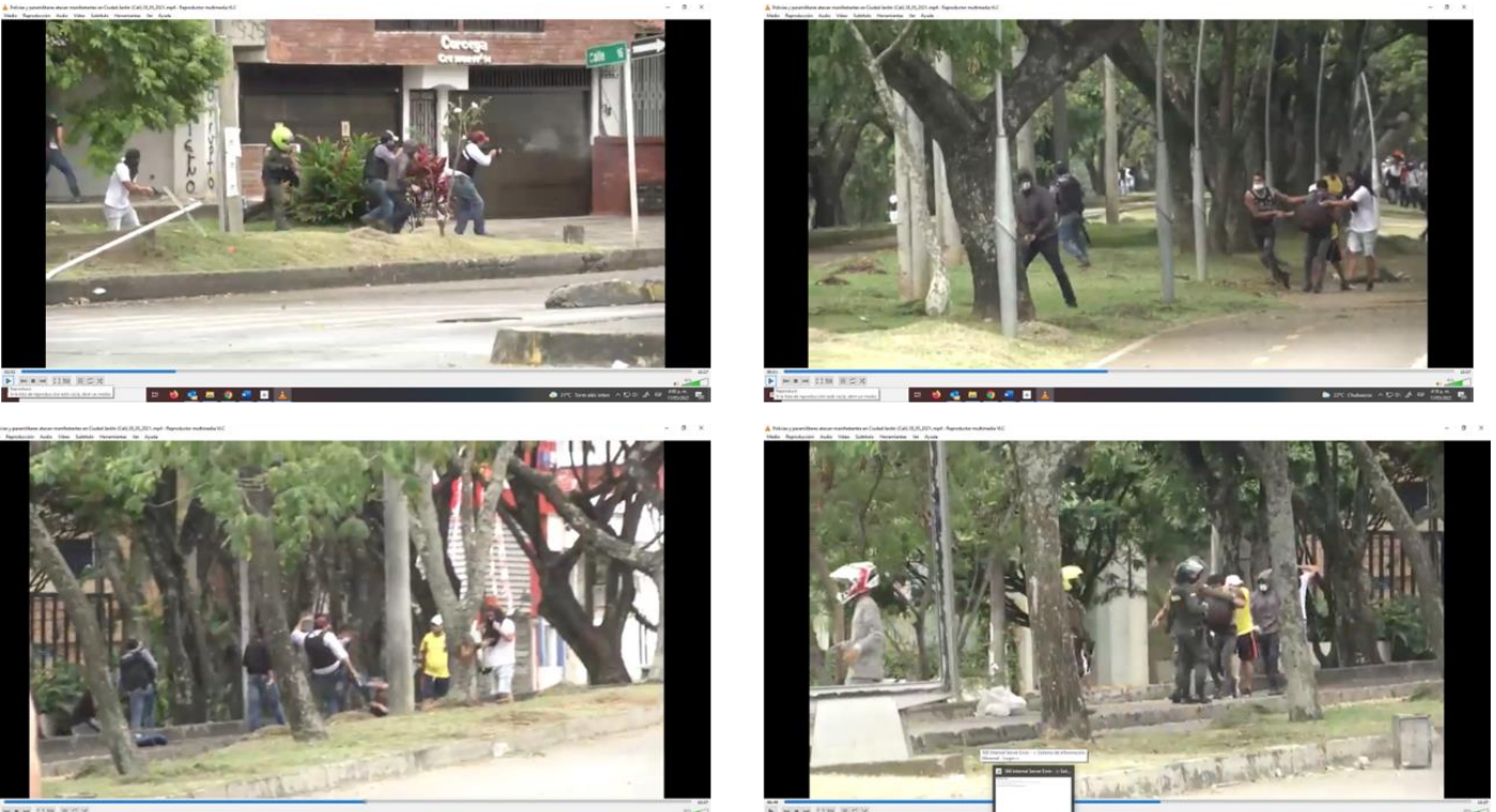 Material de prueba de la Procuraduría contra los tres uniformados.