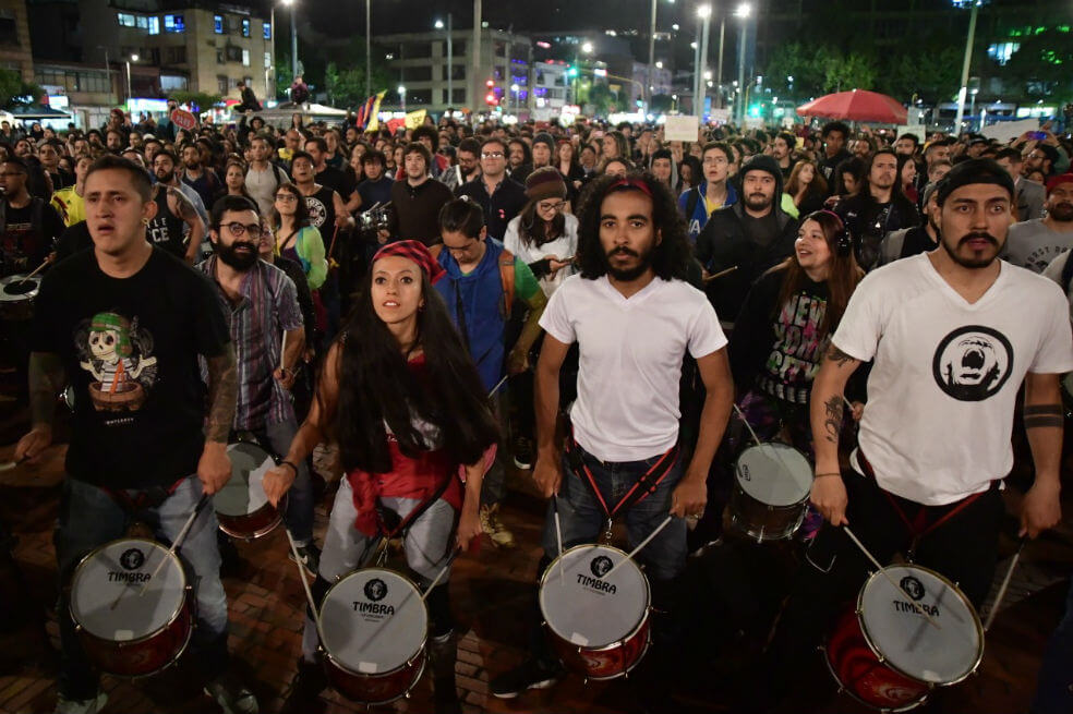En paz cerró la octava jornada de manifestaciones en Bogotá
