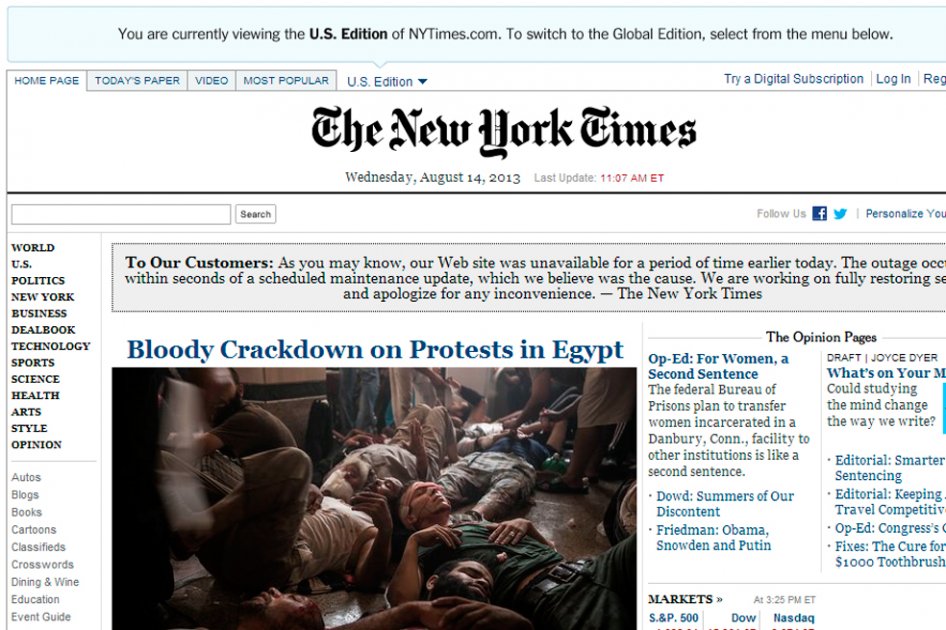 New York Times niega ciberataque tras ‘apagón’ de su sitio web
