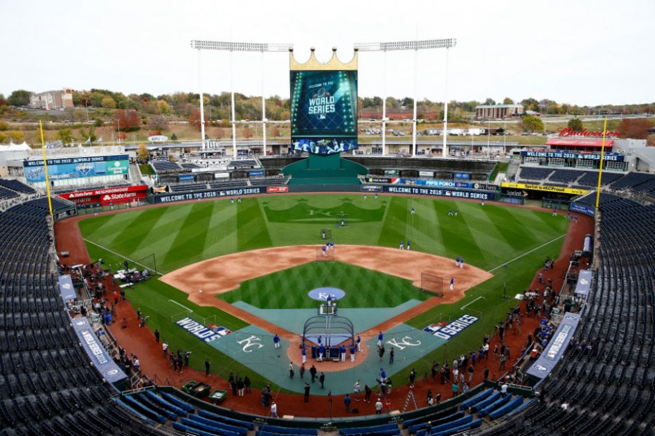 Kauffman Stadium, casa de los Reales de Kansas, donde se jugarán los primeros dos partidos de la Serie Mundial. Foto: AFP