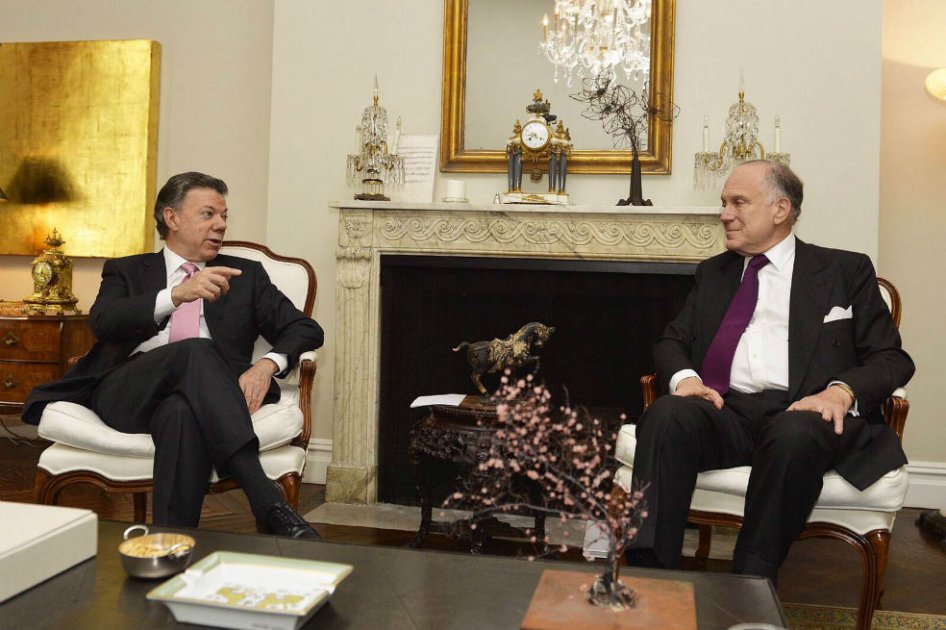 El presidente Juan Manuel Santos y Ronald S. Lauder.