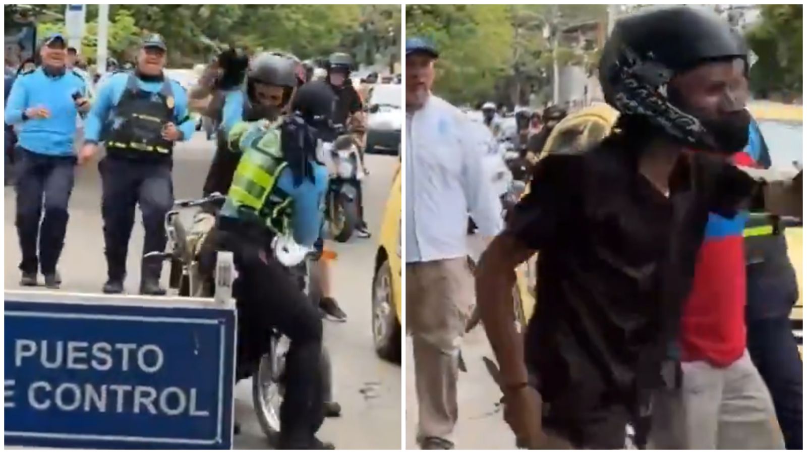 Motociclista atacó con arma blanca a agentes de tránsito en Neiva
